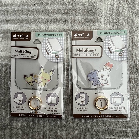 BNIB Japan Pokemon Center Phone multiRing Attachment Scorbunny & Espurr - Picture 7 of 8